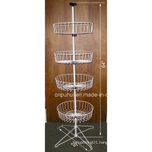 Floor Rotating Wire Basket Display Stand (PHY226)